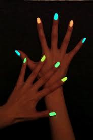 I finally got in my gel glow in the dark paints!! I did each hand